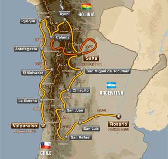 Strecke Dakar 2014